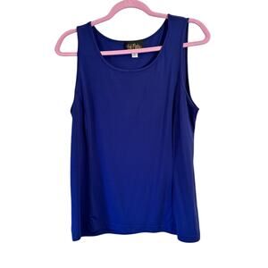 Bob Mackie Blue Tank Top Womens M Sleeveless Blouse Layering Closet Staple